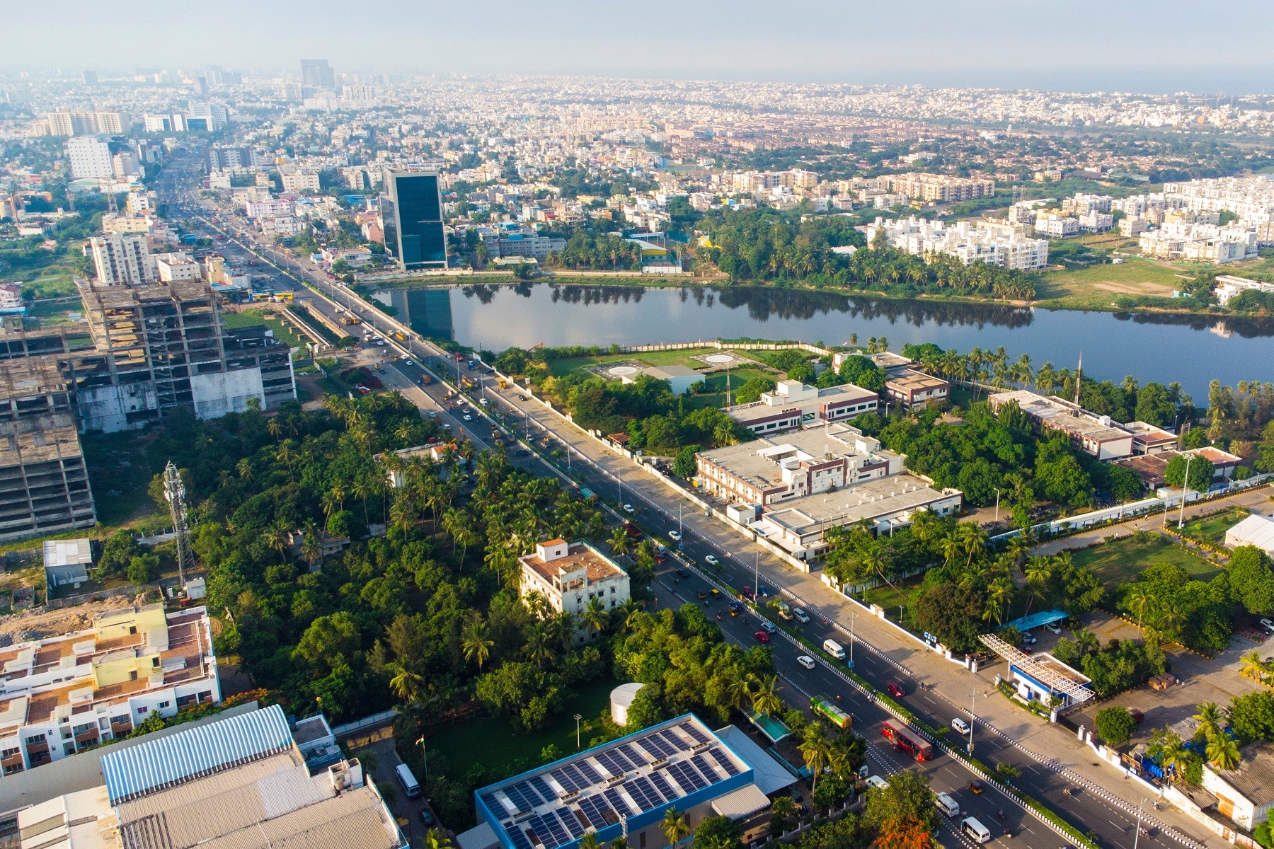 Aerial view of Chennai