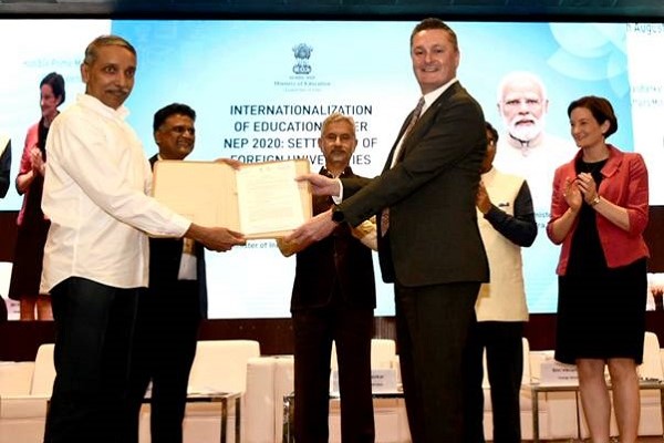 Dr S Jaishankar, Union Minister for External Affairs, presents the official Letter of Intent