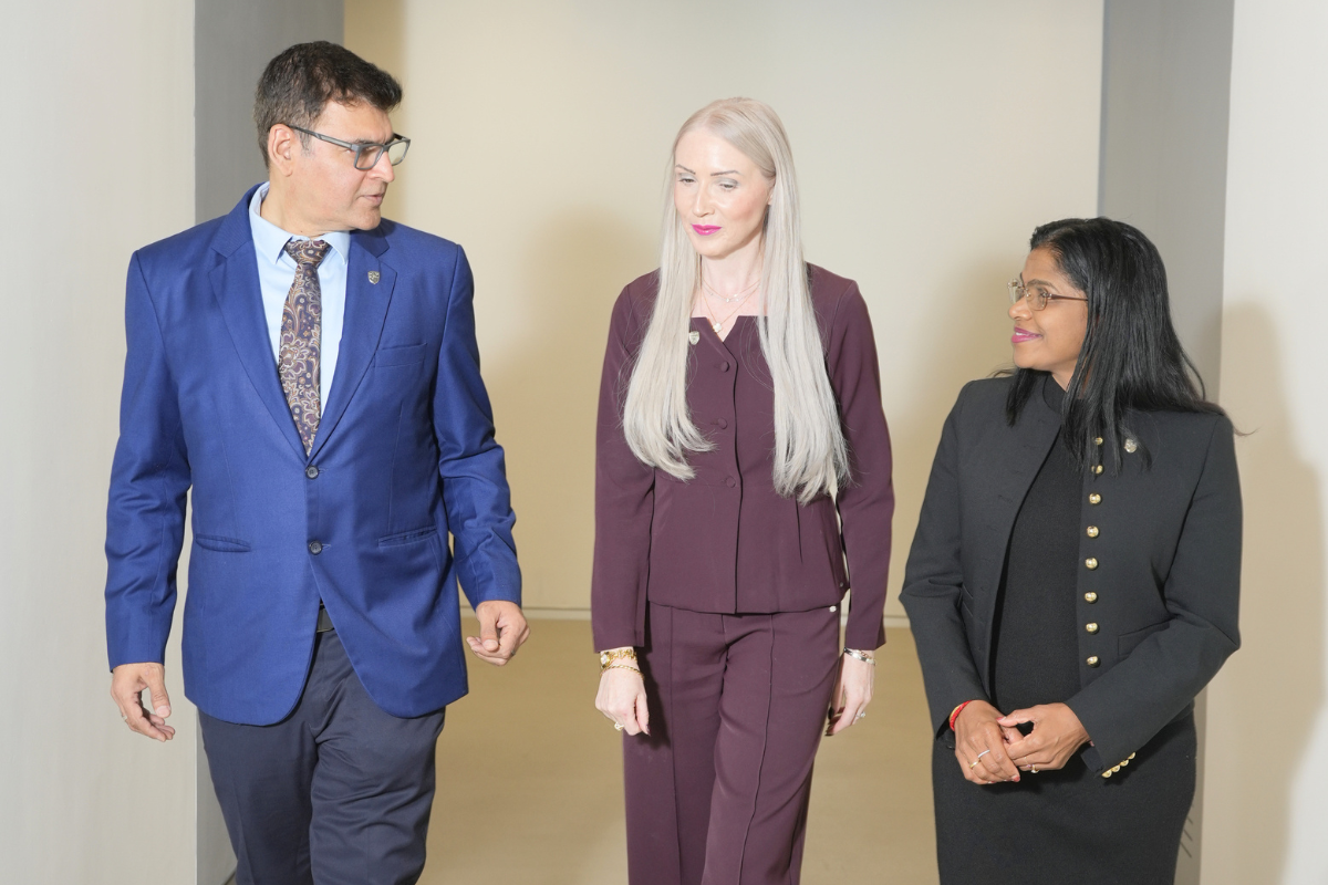 The University Leadership team walk towards camera
